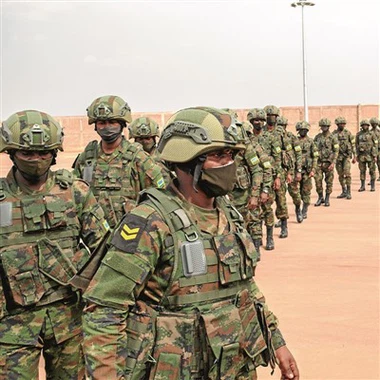 Uniforme de camuflaje de combate táctico de la Fuerza de Defensa Nacional de Sudáfrica (SANDF) para entrenamiento al aire libre